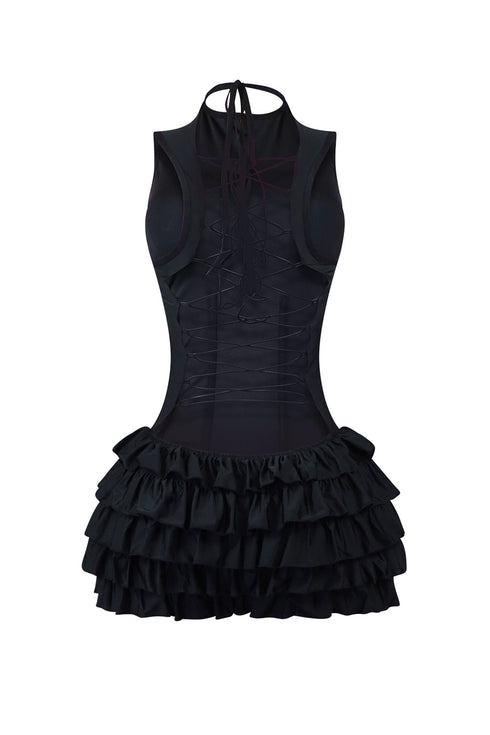 Annie Nylon Ruffle Mini Dress
