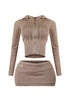 Fatima Knit Hoodie Jacket & Skirt SET