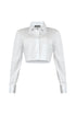Alessa Poplin Cropped Shirt Blouse