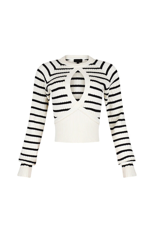 Breezy Touch Striped Knit Sweater