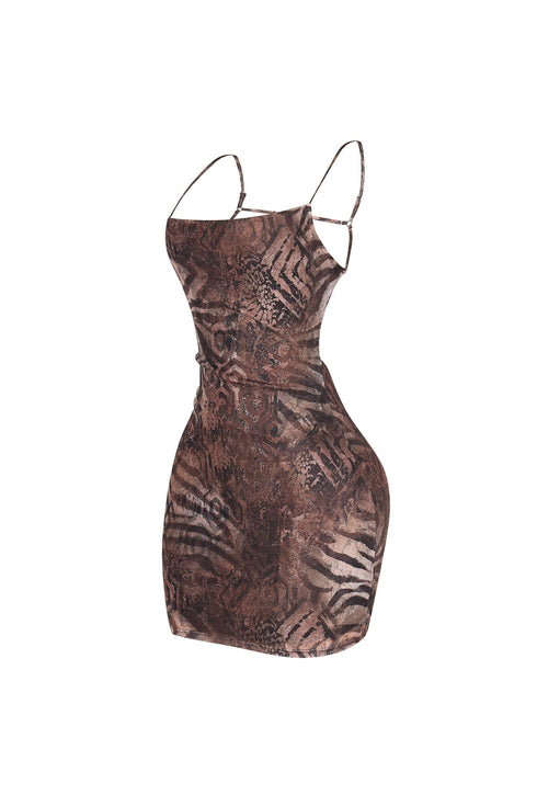 Zadar Strappy Back Leopard Mini Dress