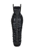 Vicksburg Faux Leather Ruched Maxi Dress