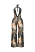 Dresden Mesh Print Halter Jumpsuit