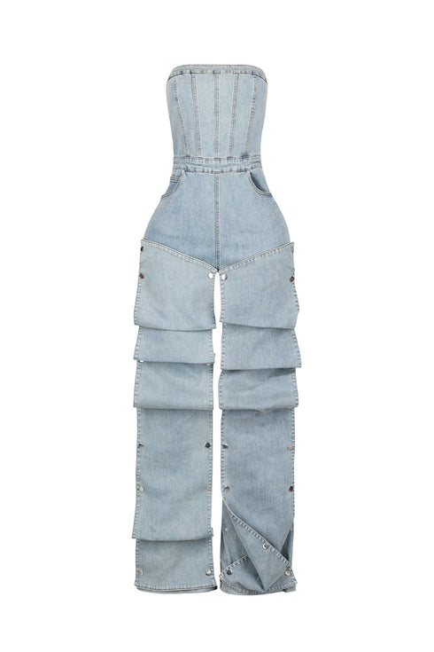 Fiora Denim Tube Jumpsuit