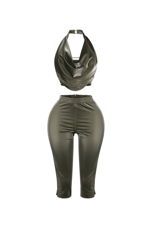 Liquid Glimmer Halter & Capri SET