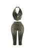 Liquid Glimmer Halter & Capri SET
