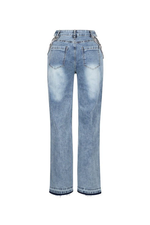Tuesday Twist Baggy Denim Jeans With Chain