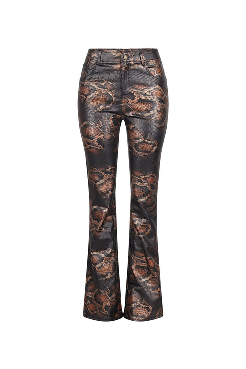 Zahara Animal Print Faux Leather Pants