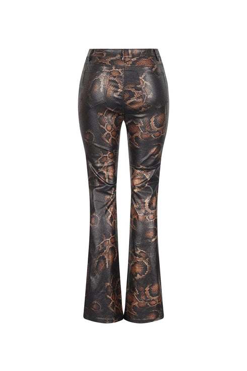 Zahara Animal Print Faux Leather Pants