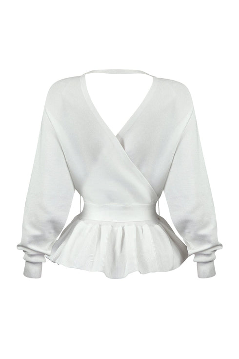 Aubrey Pearl Knit Wrap Sweater