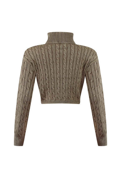 Vittoria Turtle Neck Cable Knit Sweater