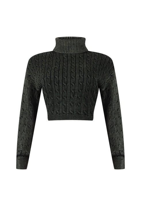 Vittoria Turtle Neck Cable Knit Sweater