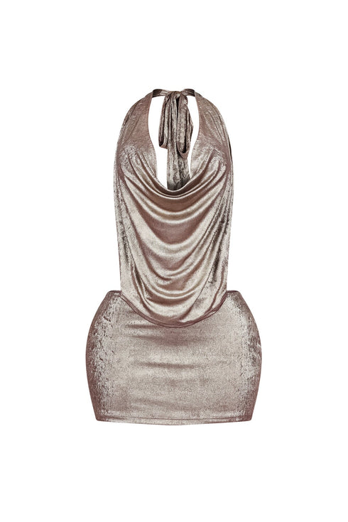 Popstar After Party Foil Mini Dress