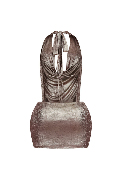 Popstar After Party Foil Mini Dress