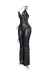 Nasty Girl Sheer Mesh Faux Leather Jumpsuit