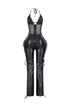 Nasty Girl Sheer Mesh Faux Leather Jumpsuit