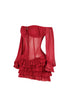 Regal Yet Structured Ruffle Mini Dress