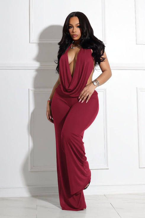 Evie Mesh Cowl Neck Jumpsuit