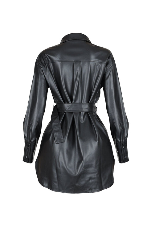 Zephyra PU Shirts Dress