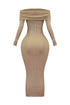 Fatal Trouble Off Shoulder Sweater Maxi Dress