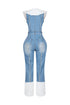 Flurry Charm Faux Fur Denim Jumpsuit