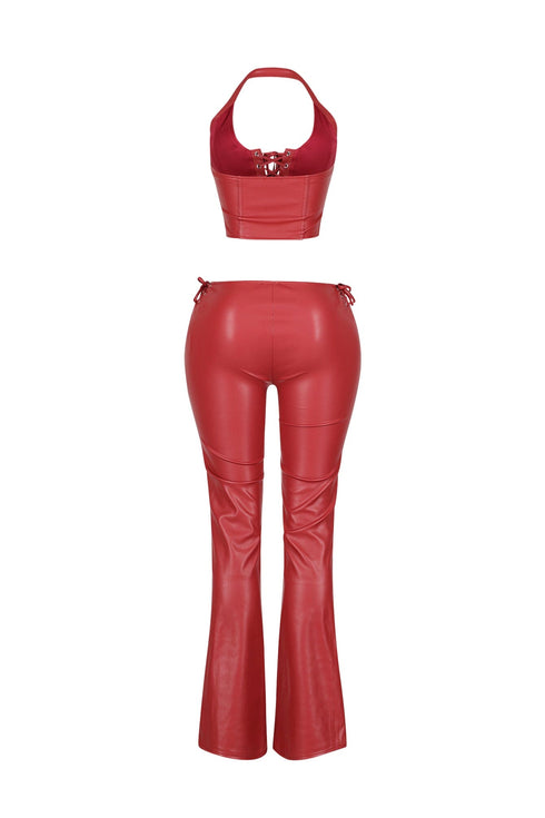 Vegas Vice PU Halter Top & Pants SET