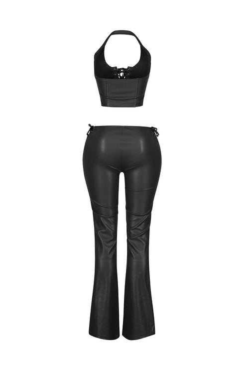Vegas Vice PU Halter Top & Pants SET
