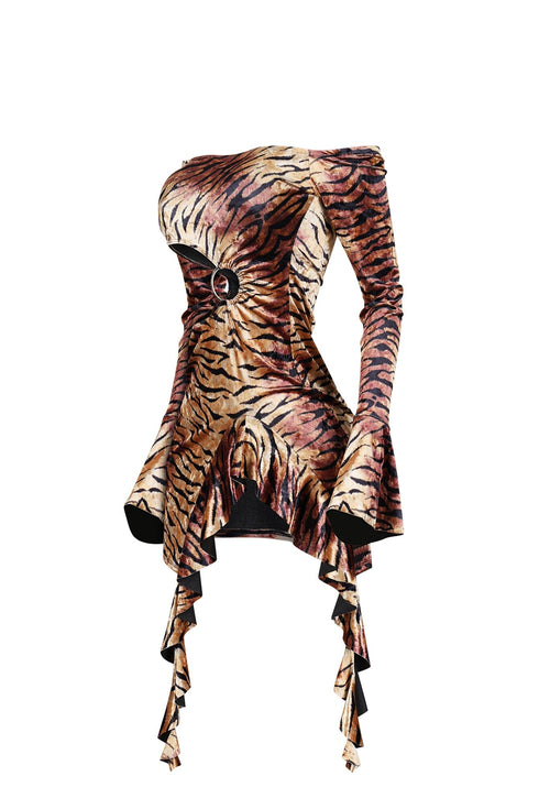 Velvet Roar Off Shoulder Dress