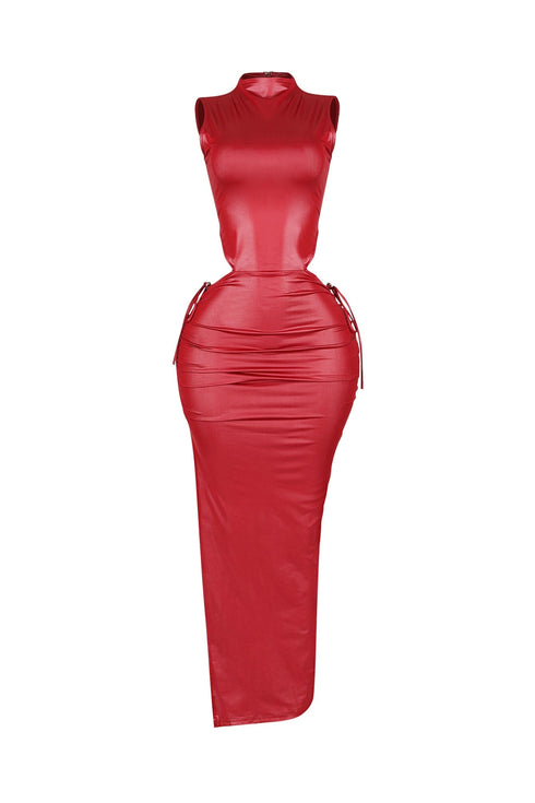 Astoria Faux Leather Maxi Dress