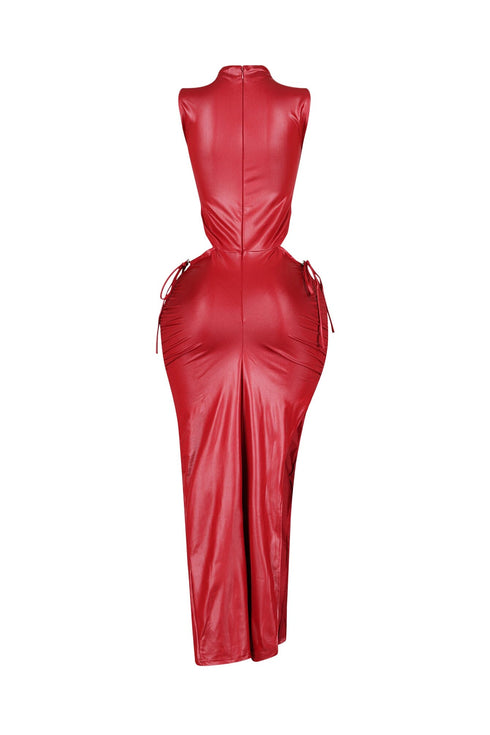 Astoria Faux Leather Maxi Dress