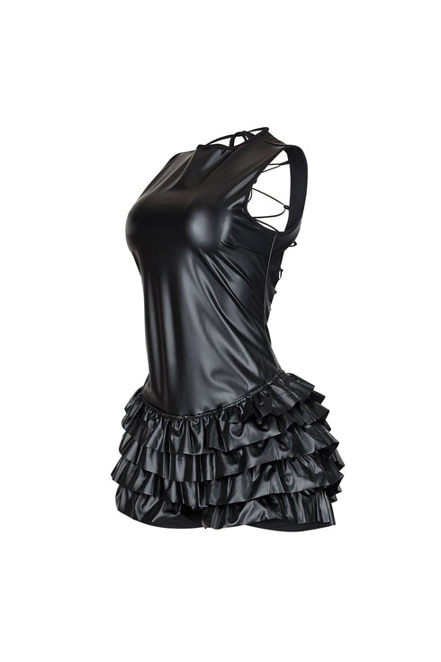 Somma Faux Leather PU Micro Dress