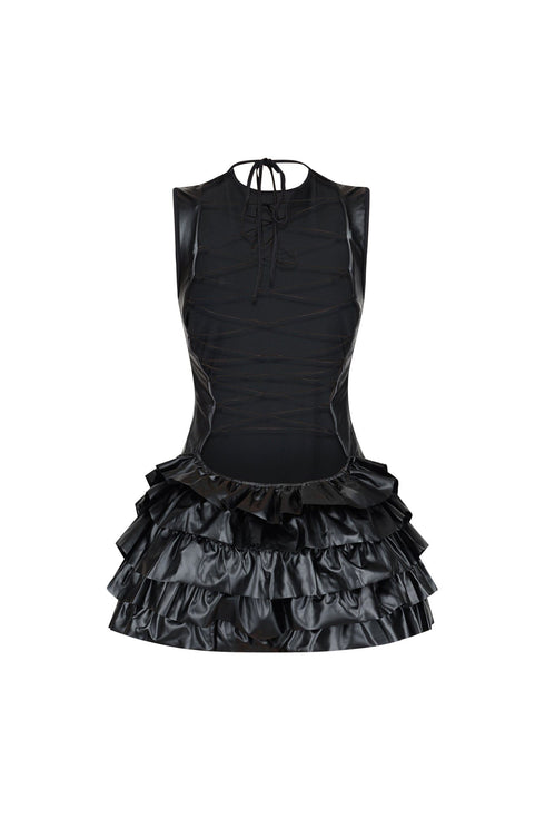 Somma Faux Leather PU Micro Dress