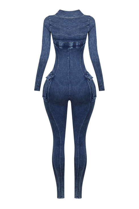 Jennie Mineral Washed Jumpsuit With Cardigan