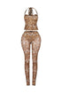 Primal Allure Mesh Leopard Corset & Pants SET