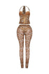 Primal Allure Mesh Leopard Corset & Pants SET