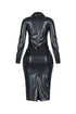 Urban Edge PU Shirt Midi Dress