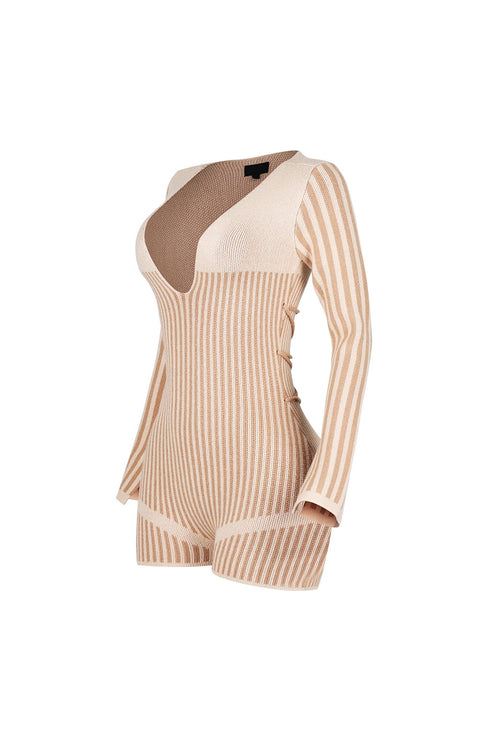 Stripe Bow Back Babe Romper