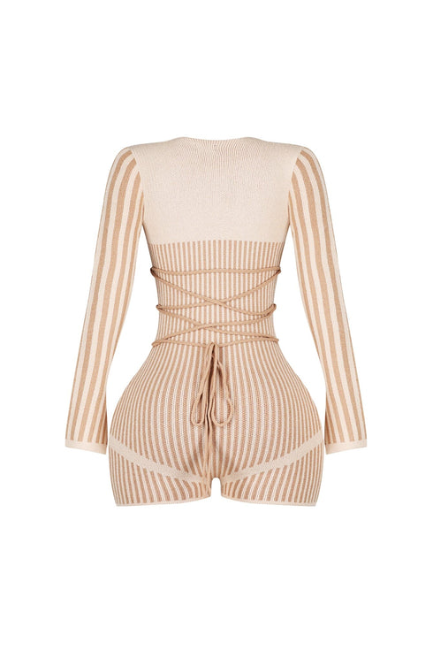 Stripe Bow Back Babe Romper
