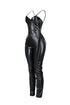 Femme Voltage PU Lace Up Jumpsuit