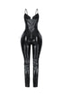 Femme Voltage PU Lace Up Jumpsuit