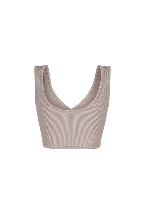 Journee Deep V Ribbed Crop Top