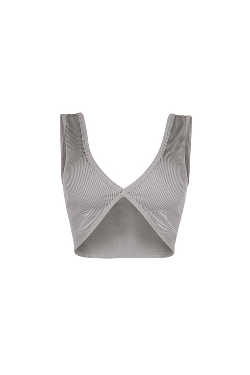 Journee Deep V Ribbed Crop Top