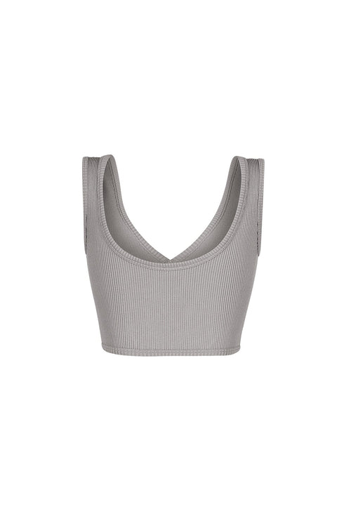Journee Deep V Ribbed Crop Top