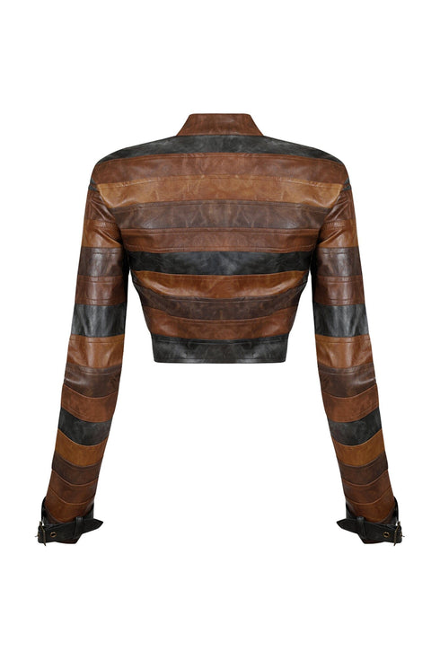 Savanna PU Color Block Jacket