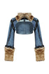 Messina Faux Fur Denim Crop Jacket