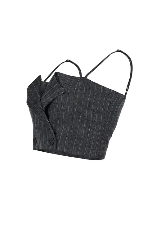 Kamali Pin Stripe Woven Tailored Top