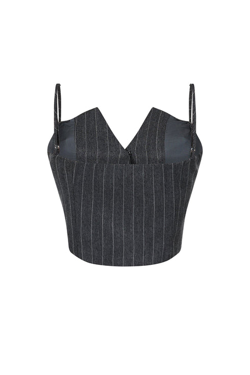 Kamali Pin Stripe Woven Tailored Top