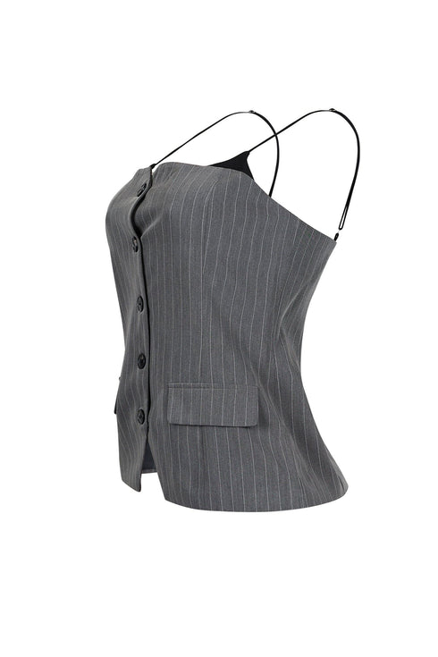 Camilia Pin Stripe Woven Tailored Top