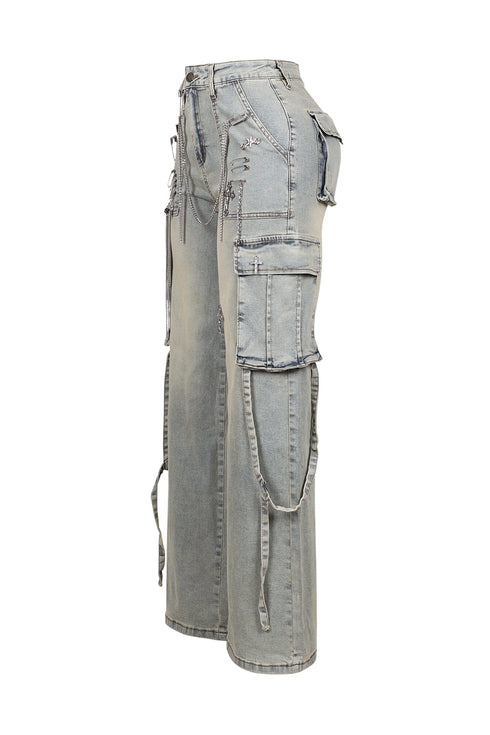 Kylan Metal Trim Baggy Jeans