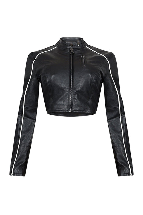 Fall For You PU Crop Jacket